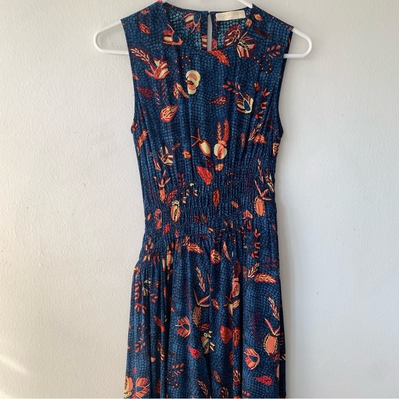 Ulla Johnson Luca Silk Floral Sleeveless A Line Midi Maxi Dress Blue Dahlia - Picture 9 of 14